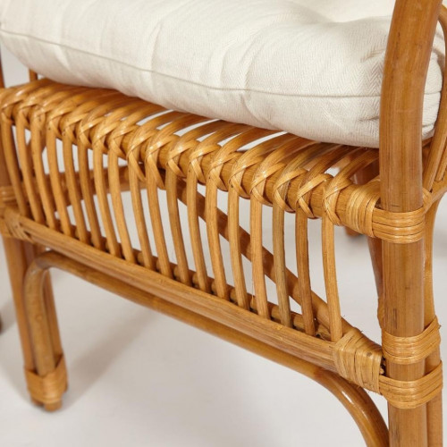 КОМПЛЕКТ " NEW BOGOTA " ( диван + 2 кресла + стол со стеклом ) /с подушками/, ротанг, кр:61х67х78,5см, дв:108х66х78,5см, ст:D60х56,5см, Honey (мед)