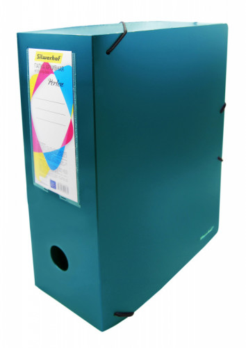 Папка архивная на резинке Silwerhof Perlen 311916-75 полипропилен 1мм корешок 120мм A4 зеленый металлик