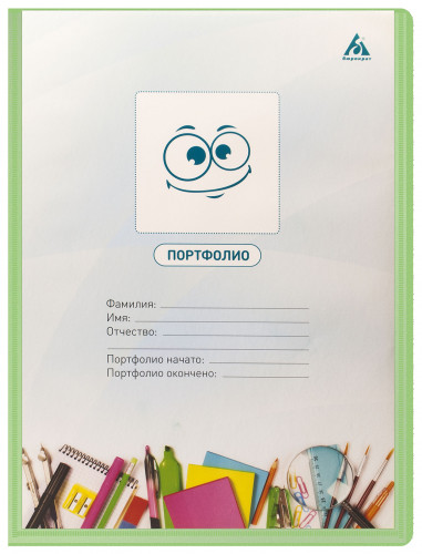 Папка-портфолио с 40 прозр.вклад. Бюрократ Gems GEMPP40GRN A4 пластик 0.7мм карм.на лиц.стор. зеленый турмалин