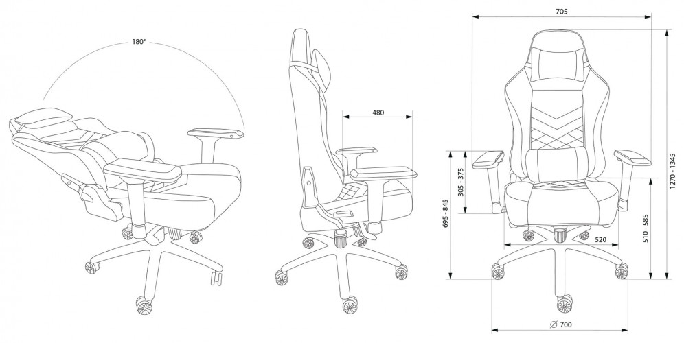 Кресло игровое Cactus CS-CHR-0112BL черный эко.кожа с подголов. крестов. сталь