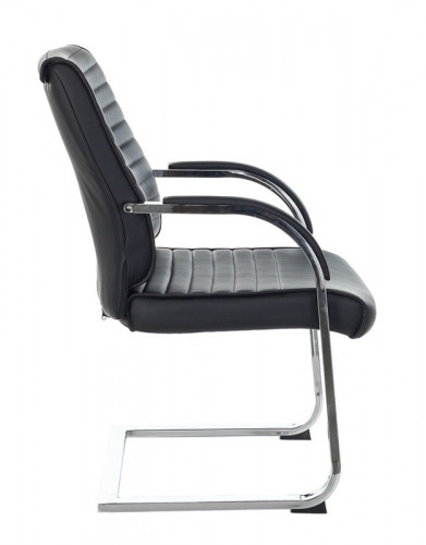 Кресло Бюрократ T-8010N-LOW-V черный Leather Black эко.кожа низк.спин. полозья металл хром
