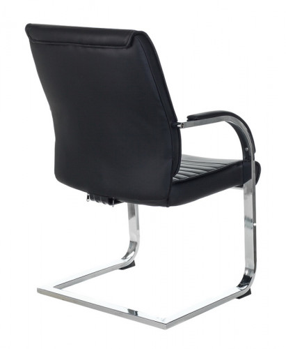 Кресло Бюрократ T-8010N-LOW-V черный Leather Black эко.кожа низк.спин. полозья металл хром