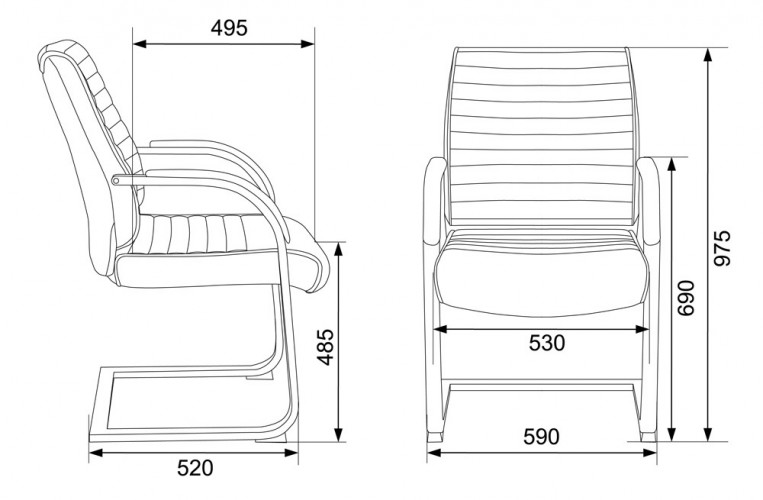 Кресло Бюрократ T-8010N-LOW-V черный Leather Black эко.кожа низк.спин. полозья металл хром