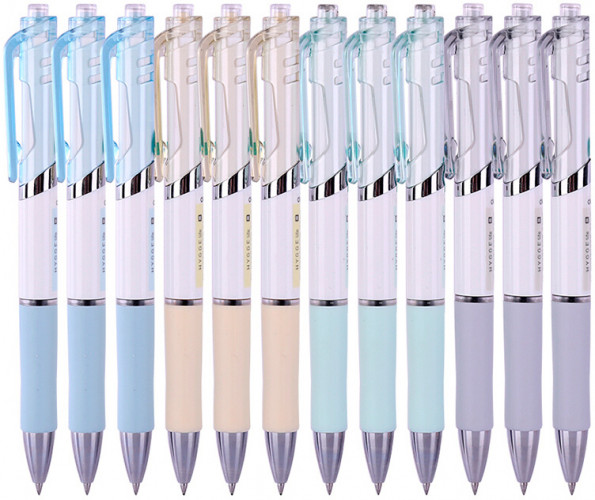 Ручка гелев. автоматическая Deli S11-BK ассорти черн. черн. линия 0.5мм резин. манжета