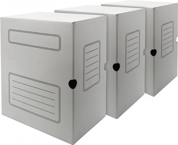 Короб архивный Silwerhof микрогофрокартон корешок 150мм белый (упак.:3шт)