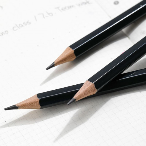 Набор карандашей ч/г Deli EC033-MT 2.2мм HB шестигран. черный блистер (3шт) ластик