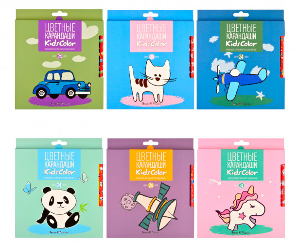 Карандаши цв. Bruno Visconti KidsColor 30-0105 кругл. дерево 24цв. карт.кор.