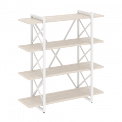 Loft Стеллаж на регулируемых опорах-4 полки VR.L-MST.O-4.8V Денвер светлый/Белый металл 1200*400*1280