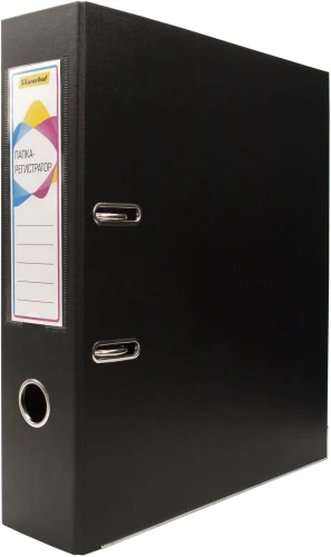 Папка-регистратор Silwerhof A4 75мм двусторон.ПВХ черный мет.окант. сборная (упак.:2шт)
