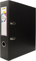 Папка-регистратор Silwerhof A4 75мм двусторон.ПВХ черный мет.окант. сборная (упак.:2шт)