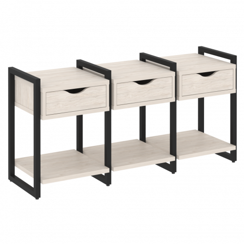 Loft Тумба на регулируемых опорах наборная. Вариант №4 VR.L-TN-4.O Денвер светлый/Чёрный металл 1440*460*719