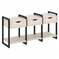 Loft Тумба на регулируемых опорах наборная. Вариант №4 VR.L-TN-4.O Денвер светлый/Чёрный металл 1440*460*719