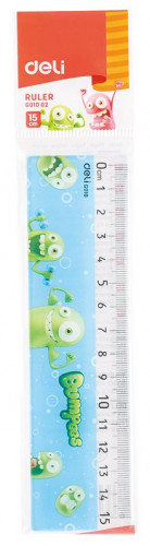 Линейка Deli EG01002 Bumpees пластик дл.15см ассорти пластиковый пакет с европодв.