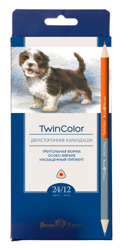 Карандаши цв. Bruno Visconti TwinColor 30-0050 трехгран. дерево 24цв. карт.кор.