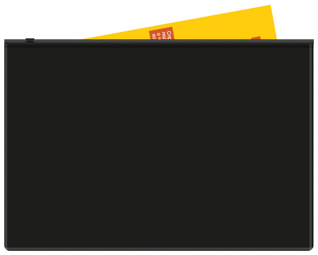 Папка на молнии ZIP Бюрократ -BPM4A2BLCK A4+ полипропилен 0.15мм черный цвет молнии черный