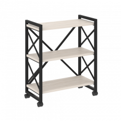 Loft Стеллаж на колесных опорах-3 полки VR.L-MST.K-3.8 Денвер светлый/Чёрный металл 800*400*968