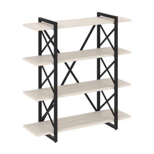 Loft Стеллаж на регулируемых опорах-4 полки VR.L-MST.O-4.8V Денвер светлый/Чёрный металл 1200*400*1280