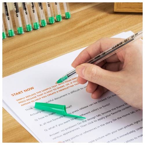 Ручка шариков. Deli Think EQ4-GN d=1мм зел. черн.