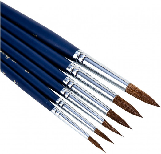 Набор кистей Deli 73893 Arte Nuevo синтетика круг. дерев.лакир.ручка