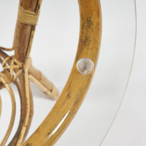 КОМПЛЕКТ " NEW BOGOTA ECO SKIN " ( диван + 2 кресла + стол со стеклом ) /с подушками/, ротанг, кр:61х67х78,5см, дв:108х66х78,5см, ст:D60х56,5см, Natural (натуральный)