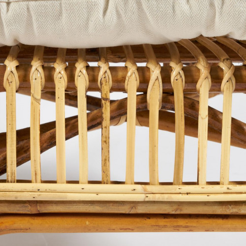 КОМПЛЕКТ " NEW BOGOTA ECO SKIN " ( диван + 2 кресла + стол со стеклом ) /с подушками/, ротанг, кр:61х67х78,5см, дв:108х66х78,5см, ст:D60х56,5см, Natural (натуральный)