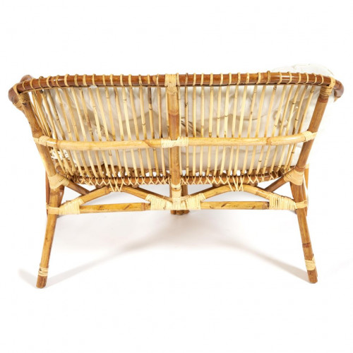 КОМПЛЕКТ " NEW BOGOTA ECO SKIN " ( диван + 2 кресла + стол со стеклом ) /с подушками/, ротанг, кр:61х67х78,5см, дв:108х66х78,5см, ст:D60х56,5см, Natural (натуральный)