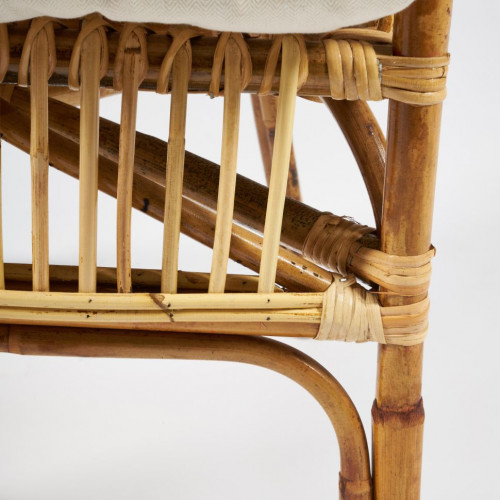 КОМПЛЕКТ " NEW BOGOTA ECO SKIN " ( диван + 2 кресла + стол со стеклом ) /с подушками/, ротанг, кр:61х67х78,5см, дв:108х66х78,5см, ст:D60х56,5см, Natural (натуральный)