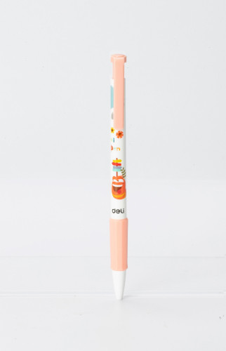 Набор ручек шариков. Deli Larva (EQ26-BK-P) ассорти черн. черн. кор.карт. (12шт) линия 0.5мм резин. манжета