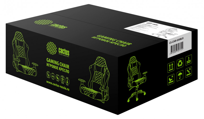 Кресло игровое Cactus CS-CHR-030BLR черный/красный эко.кожа с подголов. крестов. сталь