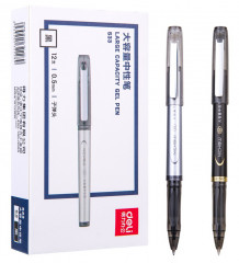 Ручка гелев. Deli S33 ассорти d=0.5мм черн. черн. линия 0.35мм