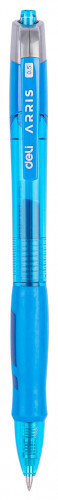 Ручка гелев. автоматическая Deli Arris EG08-BL прозрачный/голубой d=0.5мм син. черн. резин. манжета