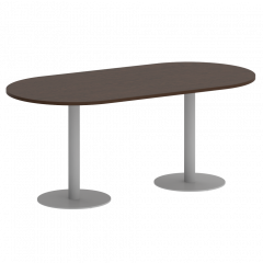 Home Office Стол овальный VR.SP-5-180.1 Венге/Серый металл 1800*900*750