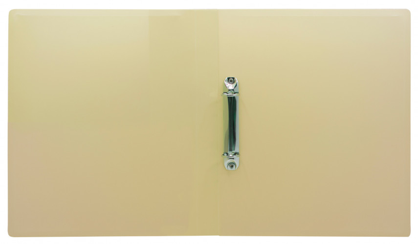 Папка на 2-х кольцах Бюрократ Pastel PAST0812/2RYEL A4 пластик 0.5мм кор.27мм торц.карм с бум. встав желтый