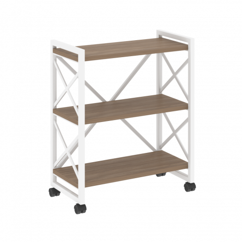 Loft Стеллаж на колесных опорах-3 полки VR.L-MST.K-3.8 Дуб аризона/Белый металл 800*400*968