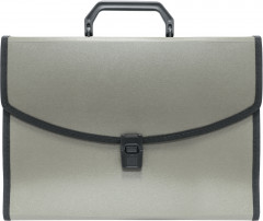 Портфель Бюрократ -BPP6LGREY 6 отдел. A4 с окантовкой пластик 0.7мм серый