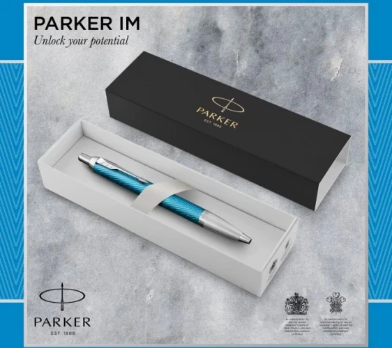 Ручка шариков. Parker IM Premium K318 (CW2143645) Blue Grey CT M син. черн. подар.кор.