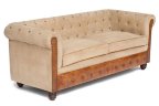 Диван 3-x местный Secret De Maison MANCHESTER (mod. M 129 S), кожа буйвола / ткань хлопок, 190*77*79, Античный темный