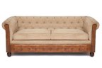 Диван 3-x местный Secret De Maison MANCHESTER (mod. M 129 S), кожа буйвола / ткань хлопок, 190*77*79, Античный темный