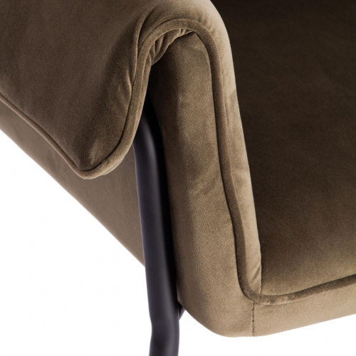 Кресло BESS (mod. 0179471), металл/вельвет, 70х71х75 см, хаки S108 (85 DARK TAN)/черный
