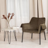Кресло BESS (mod. 0179471), металл/вельвет, 70х71х75 см, хаки S108 (85 DARK TAN)/черный