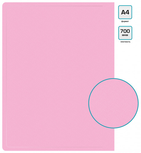 Папка-портфолио с 40 прозр.вклад. Бюрократ Gems GEMPP40PIN A4 пластик 0.7мм карм.на лиц.стор. розовый аметист