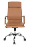 Кресло руководителя Бюрократ Ch-993 светло-коричневый эко.кожа крестов. металл хром