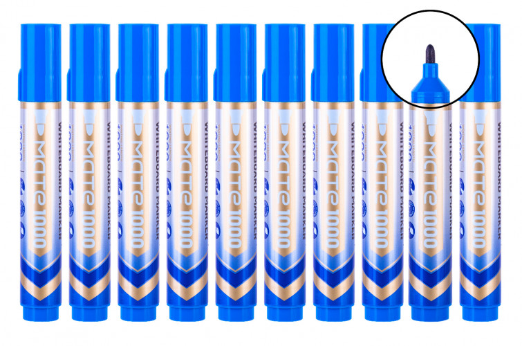 Маркер для досок Deli EU008-BL Mate круглый пиш. наконечник синий (1шт.)