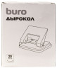 Дырокол Buro макс.:20лист. металл черный отв.:2 с линейкой