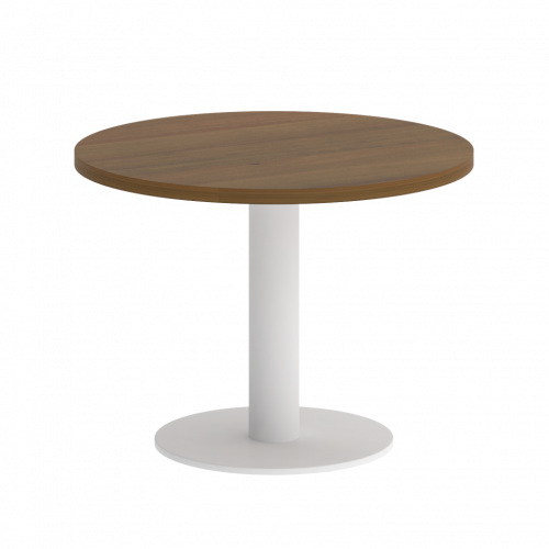 Home Office Стол журнальный круглый VR.SP-5-60.1G Орех/Белый металл 600*600*450