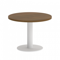 Home Office Стол журнальный круглый VR.SP-5-60.1G Орех/Белый металл 600*600*450