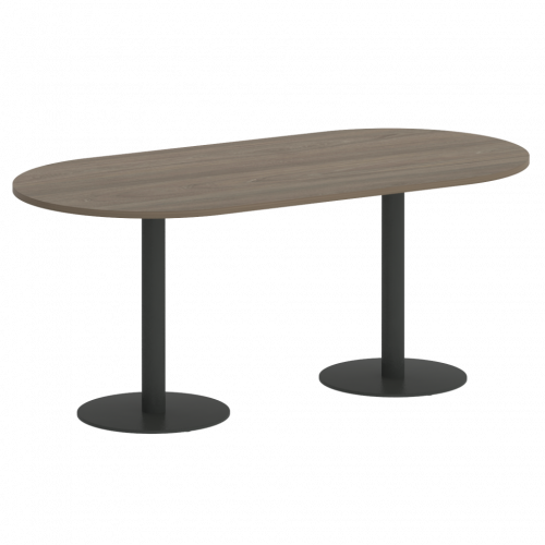 Home Office Стол овальный VR.SP-5-180.1 Вяз/Антрацит металл 1800*900*750