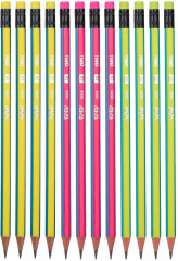 Карандаш ч/г Deli EU52600 miYou 2B тополь кор.европод. (12шт) ластик