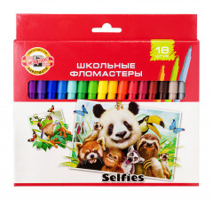 Фломастеры Koh-I-Noor Selfies 1002 771002AH22KS Вентилируемый 18цв. коробка с европодвесом