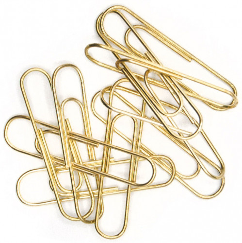 Скрепки Silwerhof 491035 металл 33мм золотистый (упак.:100шт) картонная коробка